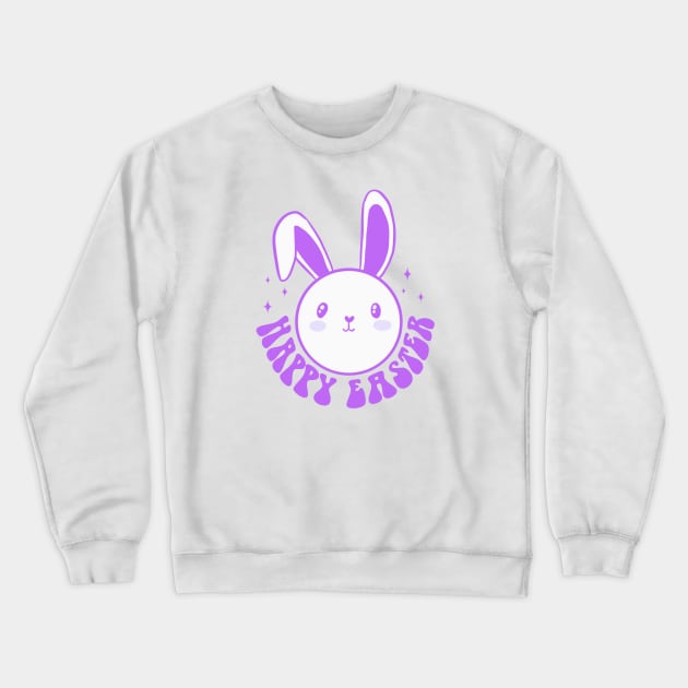 Happy Easter a cool groovy Easter Bunny design Crewneck Sweatshirt by Yarafantasyart